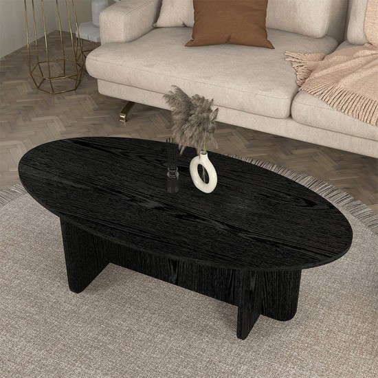 Τραπεζάκι σαλονιού Ravey  χρώμα sencron black 120x60x39,6εκ.