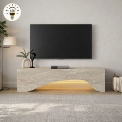 Έπιπλο τηλεόρασης Mara  με LED χρώμα travertine 150x31,4x40εκ.