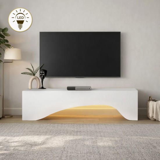 Έπιπλο τηλεόρασης Mara  με LED χρώμα λευκό 150x31,4x40εκ.