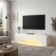 Έπιπλο τηλεόρασης Mara  με LED χρώμα λευκό 150x31,4x40εκ.