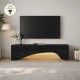 Έπιπλο τηλεόρασης Mara  με LED χρώμα sencron black 150x31,4x40εκ.