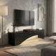 Έπιπλο τηλεόρασης Mara  με LED χρώμα sencron black 150x31,4x40εκ.