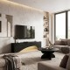 Έπιπλο τηλεόρασης Mara  με LED χρώμα sencron black 150x31,4x40εκ.