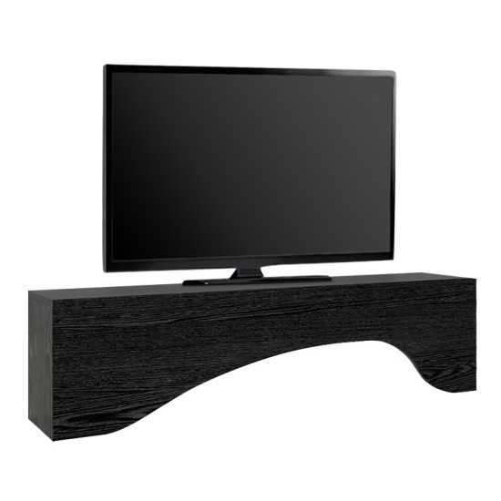 Έπιπλο τηλεόρασης Mara  με LED χρώμα sencron black 150x31,4x40εκ.