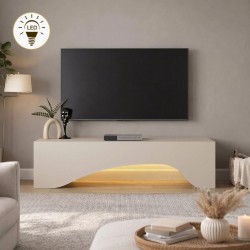 Έπιπλο τηλεόρασης Mara  με LED χρώμα sandstone 150x31,4x40εκ.
