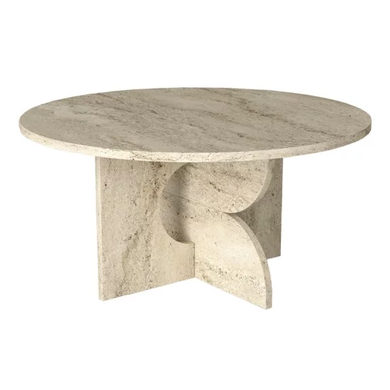 Τραπεζάκι σαλονιού Mara  χρώμα travertine Ø75x36,8εκ.