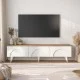 Έπιπλο τηλεόρασης Bono  χρώμα λευκό - sepet oak 150x32,3x42,1εκ.