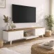 Έπιπλο τηλεόρασης Bono  χρώμα λευκό - sepet oak 150x32,3x42,1εκ.