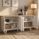 Μπουφές Bono  χρώμα λευκό - sepet oak 150x45x74,6εκ.