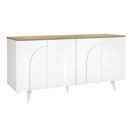 Μπουφές Bono  χρώμα λευκό - sepet oak 150x45x74,6εκ.