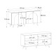 Μπουφές Bono  χρώμα λευκό - sepet oak 150x45x74,6εκ.
