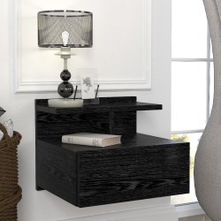 Κομοδίνο επιτοίχιο Mislina  χρώμα sencron black 40x33,2x32εκ.