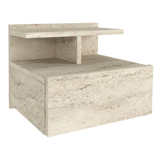 Κομοδίνο επιτοίχιο Mislina  χρώμα travertine 40x33,2x32εκ.