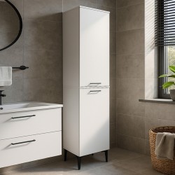 Ντουλάπι με καλάθι απλύτων Singa  χρώμα λευκό 45x40x180εκ.