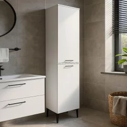 Ντουλάπι με καλάθι απλύτων Singa  χρώμα λευκό 45x40x180εκ.