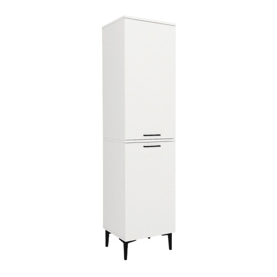 Ντουλάπι με καλάθι απλύτων Singa  χρώμα λευκό 45x40x180εκ.