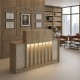Γραφείο υποδοχής - reception Davis  με LED χρώμα sepet oak - travertine 150x41,8x115εκ.