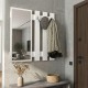 Κρεμάστρα τοίχου με καθρέπτη Folin  χρώμα λευκό 90x4x90εκ.