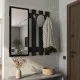 Κρεμάστρα τοίχου με καθρέπτη Folin  χρώμα sencron black 90x4x90εκ.