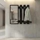 Κρεμάστρα τοίχου με καθρέπτη Folin  χρώμα sencron black 90x4x90εκ.