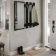 Κρεμάστρα τοίχου με καθρέπτη Folin  χρώμα sencron black 90x4x90εκ.