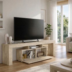 Έπιπλο τηλεόρασης Woodra  χρώμα travertine 180x31,3x50,2εκ.