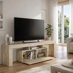 Έπιπλο τηλεόρασης Woodra  χρώμα travertine 180x31,3x50,2εκ.