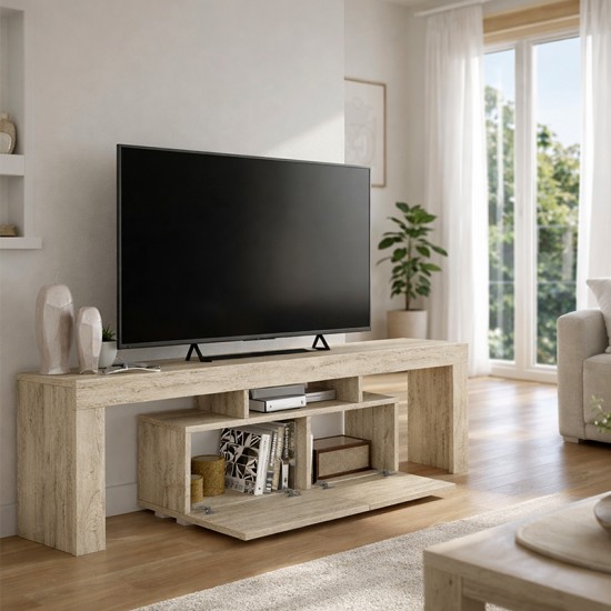 Έπιπλο τηλεόρασης Woodra  χρώμα travertine 180x31,3x50,2εκ.