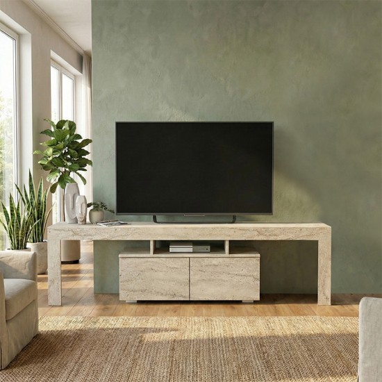 Έπιπλο τηλεόρασης Woodra  χρώμα travertine 180x31,3x50,2εκ.