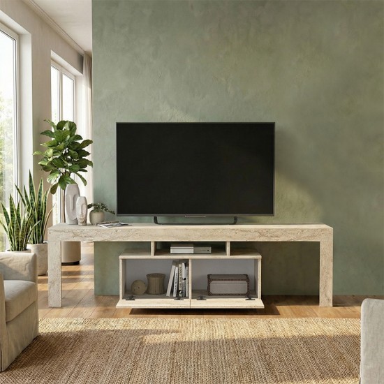 Έπιπλο τηλεόρασης Woodra  χρώμα travertine 180x31,3x50,2εκ.