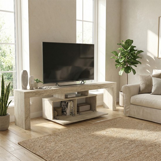 Έπιπλο τηλεόρασης Woodra  χρώμα travertine 180x31,3x50,2εκ.