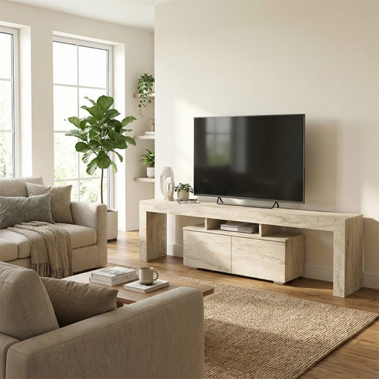 Έπιπλο τηλεόρασης Woodra  χρώμα travertine 180x31,3x50,2εκ.