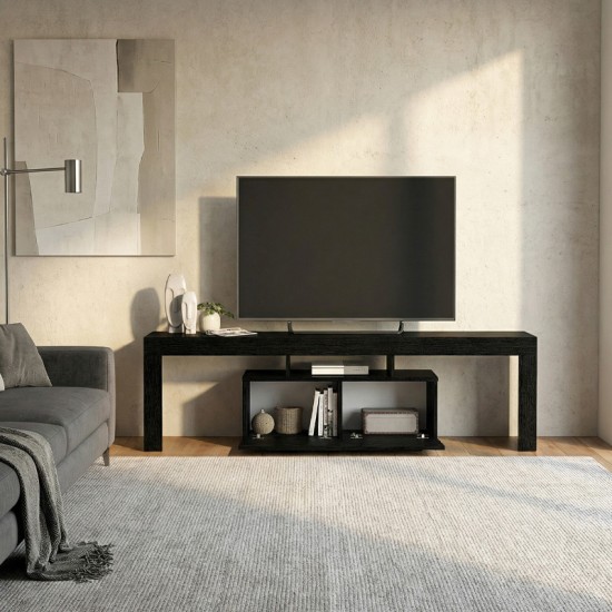 Έπιπλο τηλεόρασης Woodra  χρώμα sencron black 180x31,3x50,2εκ.