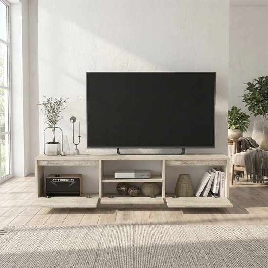 Έπιπλο τηλεόρασης Lumbera  χρώμα travertine 160x29,5x42εκ.
