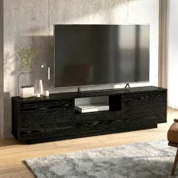 Έπιπλο τηλεόρασης Lumbera  χρώμα sencron black 160x29,5x42εκ.