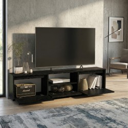 Έπιπλο τηλεόρασης Lumbera  χρώμα sencron black 160x29,5x42εκ.