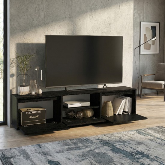 Έπιπλο τηλεόρασης Lumbera  χρώμα sencron black 160x29,5x42εκ.