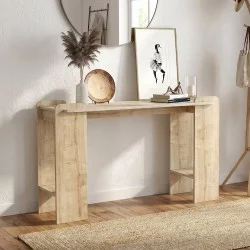 Κονσόλα Mendoza  χρώμα sapphire oak - travertine 130,8x35x76,8εκ.