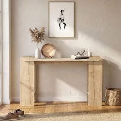 Κονσόλα Mendoza  χρώμα sapphire oak - travertine 130,8x35x76,8εκ.