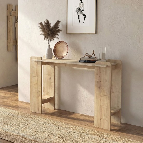 Κονσόλα Mendoza  χρώμα sapphire oak - travertine 130,8x35x76,8εκ.