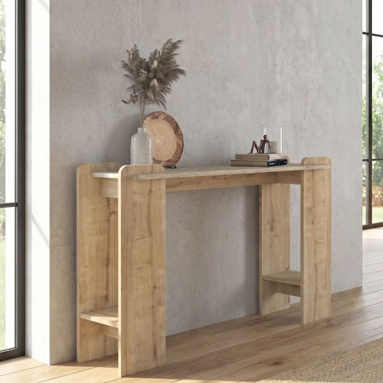 Κονσόλα Mendoza  χρώμα sapphire oak - travertine 130,8x35x76,8εκ.
