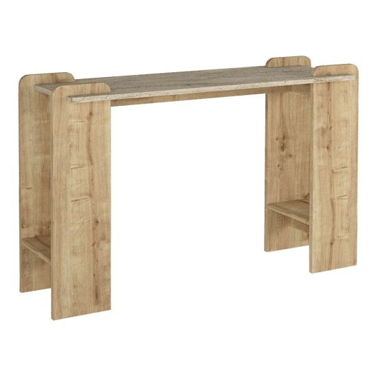 Κονσόλα Mendoza  χρώμα sapphire oak - travertine 130,8x35x76,8εκ.