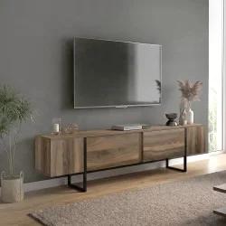 Έπιπλο τηλεόρασης Orontes  χρώμα καρυδί 180x29,6x50εκ.