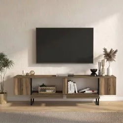 Έπιπλο τηλεόρασης Orontes  χρώμα καρυδί 180x29,6x50εκ.