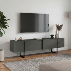 Έπιπλο τηλεόρασης Orontes  χρώμα ανθρακί 180x29,6x50εκ.