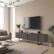 Έπιπλο τηλεόρασης Orontes  χρώμα ανθρακί 180x29,6x50εκ.