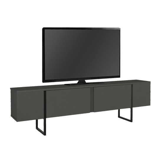 Έπιπλο τηλεόρασης Orontes  χρώμα ανθρακί 180x29,6x50εκ.