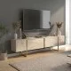 Έπιπλο τηλεόρασης Orontes  χρώμα travertine - χρυσό 180x29,6x50εκ.