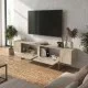 Έπιπλο τηλεόρασης Orontes  χρώμα travertine - χρυσό 180x29,6x50εκ.