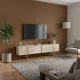 Έπιπλο τηλεόρασης Orontes  χρώμα travertine - χρυσό 180x29,6x50εκ.